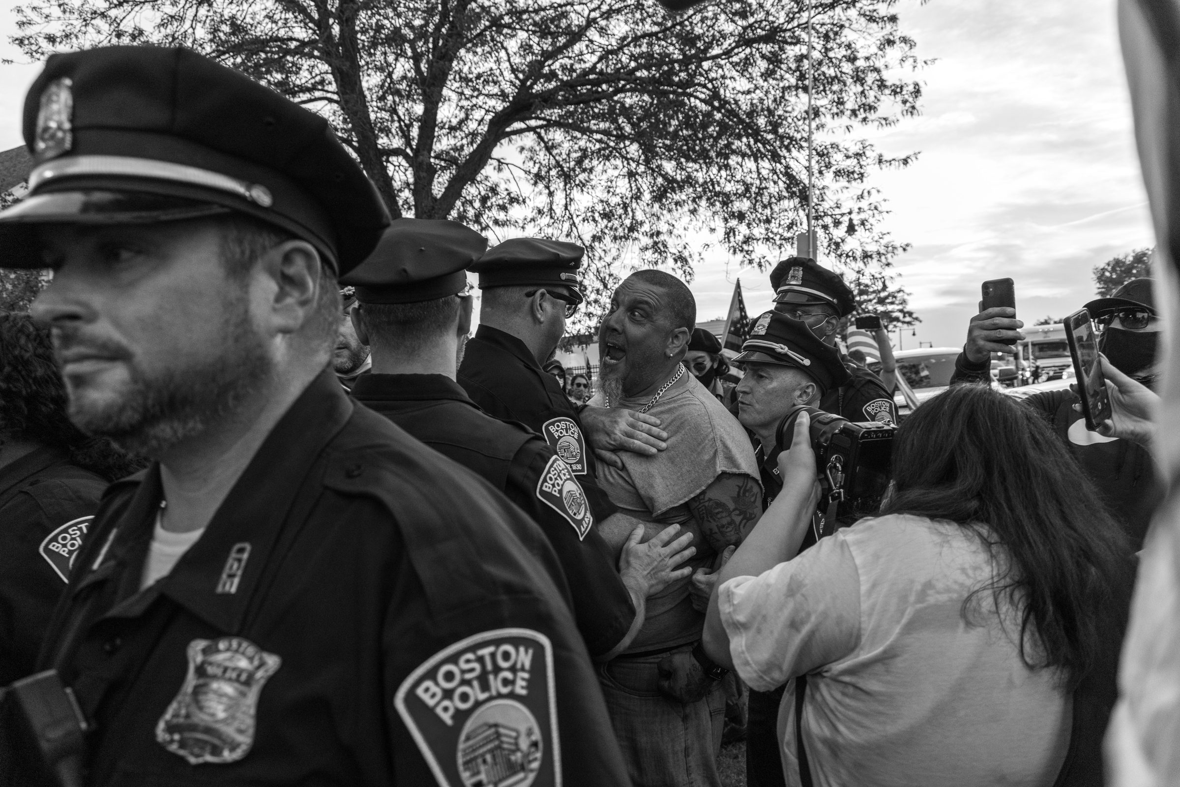 Physical altercation at protest